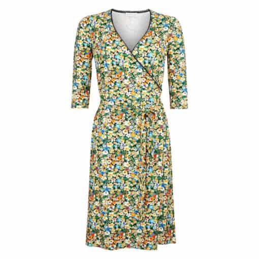 Roos Black Flowers jurk