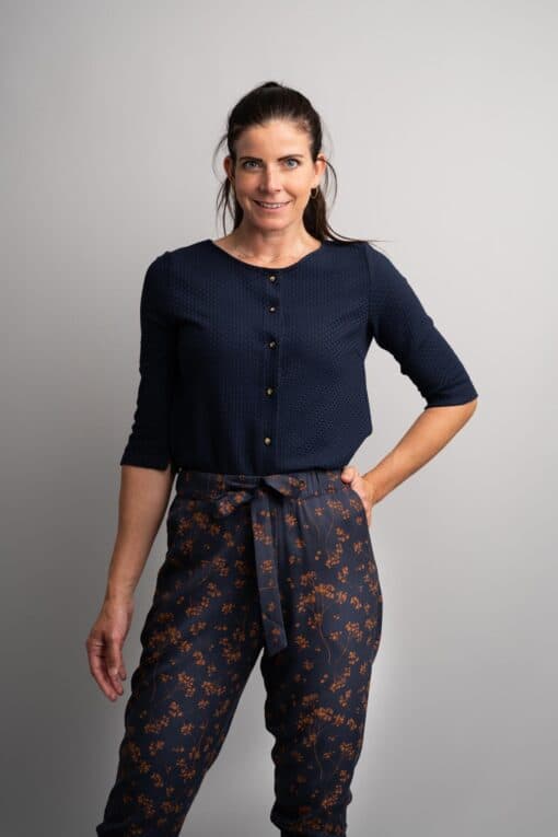 Marije Navy Knit top - Image 2