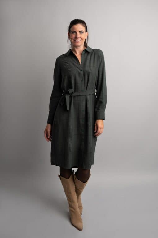 Merel Green Check jurk - Image 2