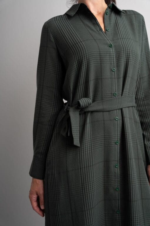 Merel Green Check jurk - Image 4
