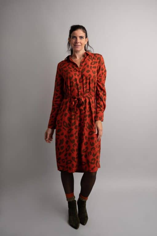 Merel Red Leopard jurk - Image 6