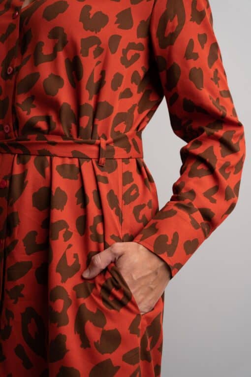 Merel Red Leopard jurk - Image 5