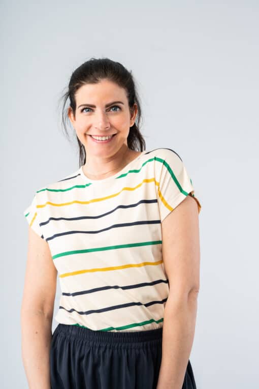 Yvet Cream Stripes top - Image 2