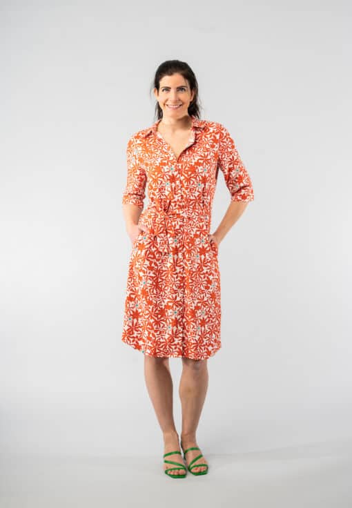 Merel Red Flowers dress - Image 2