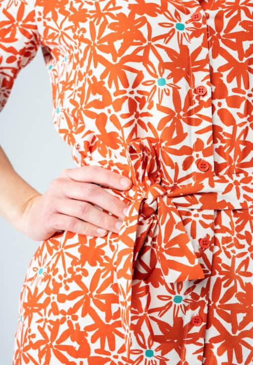 Merel Red Flowers dress - Image 5