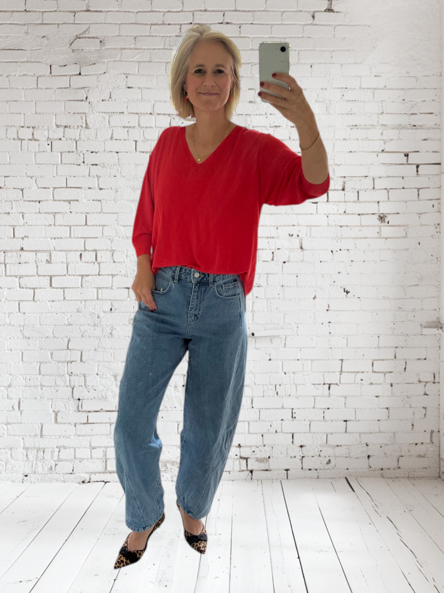 Sweater red één maat